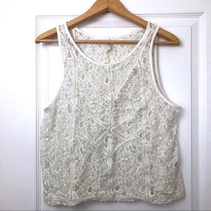 Nordstrom Frenchi Ivory White Lace Tank Juniors